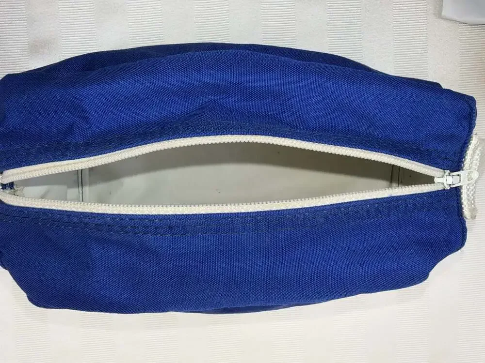 Vintage LL Bean Blue Nylon Toiletry Dopp Bag Travel Kit Freeport Maine
